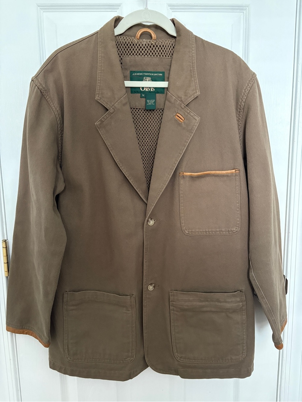 ORVIS Zambezi Men's Brown Canvas Field Jacket with Contrast Trim
